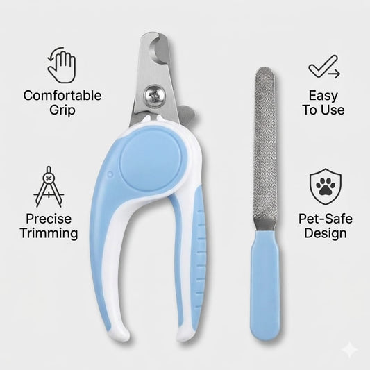 Pet Nail Clipper with Nail File – Professional Grooming Set for Cats & Dogs