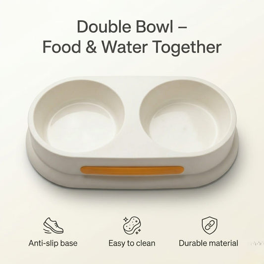 Minimalist Double-Sided Pet Bowl – 2-in-1 Premium Feeding Station