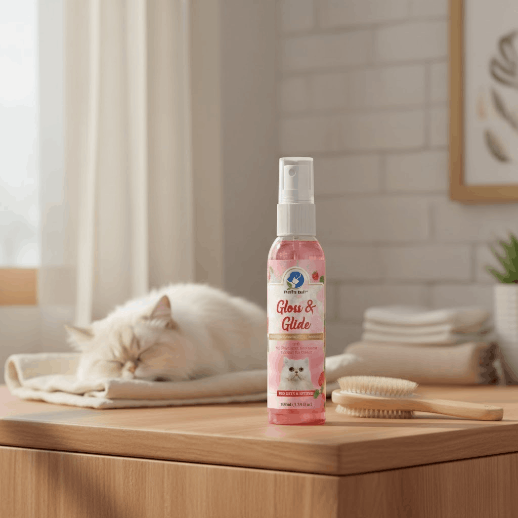 Gloss & Glide Spray Strawberry Scented – Detangling & Shine for Cats