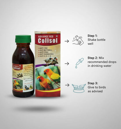 Advance Colisol Red – Multi-Purpose Bird Medicine (CRD, Viral, Diarrhea)