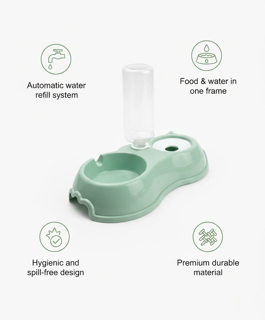 Automatic Feeding Bowl with Water Dispenser – 2-in-1 Pet Feeder