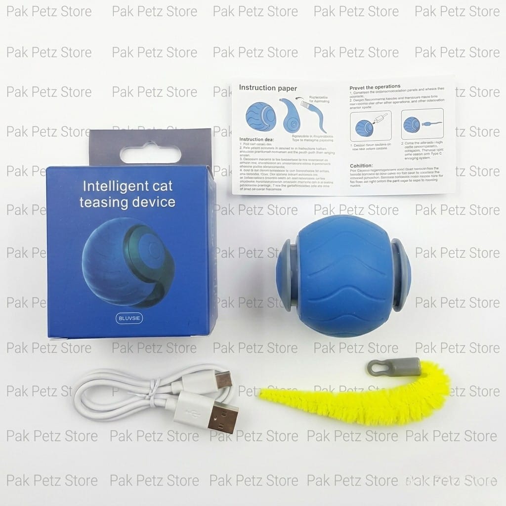 Intelligent Cat Teasing Ball with Short Tail – USB Rechargeable Interactive Toy