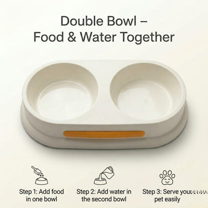 Minimalist Double-Sided Pet Bowl – 2-in-1 Premium Feeding Station