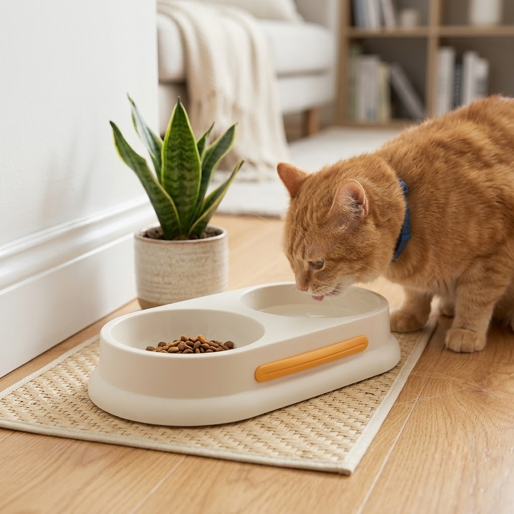 Minimalist Double-Sided Pet Bowl – 2-in-1 Premium Feeding Station