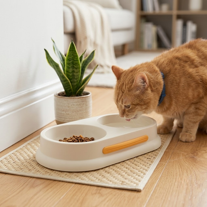 Minimalist Double-Sided Pet Bowl – 2-in-1 Premium Feeding Station