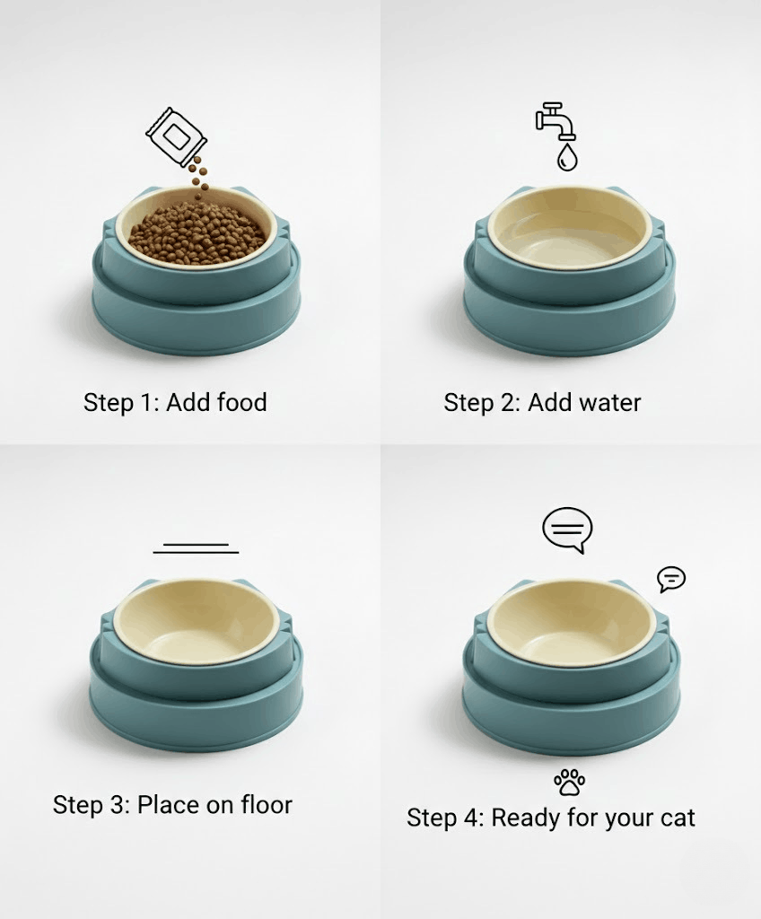 Premium Single Cat Bowl – Elevated Ceramic Feeding Bowl for Cats