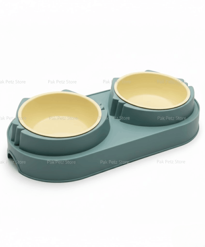 Premium Double Cat Bowl – Elevated  Food & Water Bowls