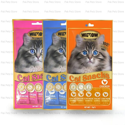Wimow Cat Snacks – 100% Natural Treats for Kittens & Adult Cats (Chicken / Tuna / Salmon)