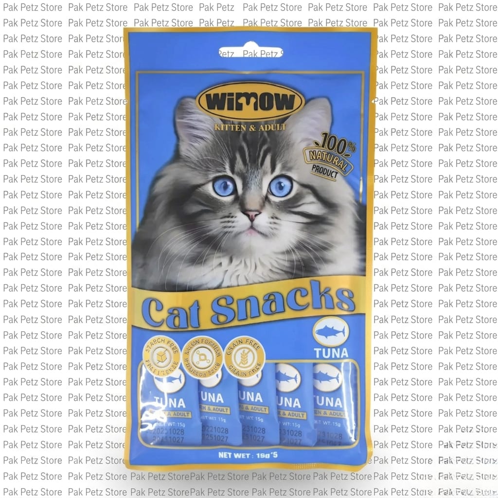 Wimow Cat Snacks – 100% Natural Treats for Kittens & Adult Cats (Chicken / Tuna / Salmon)
