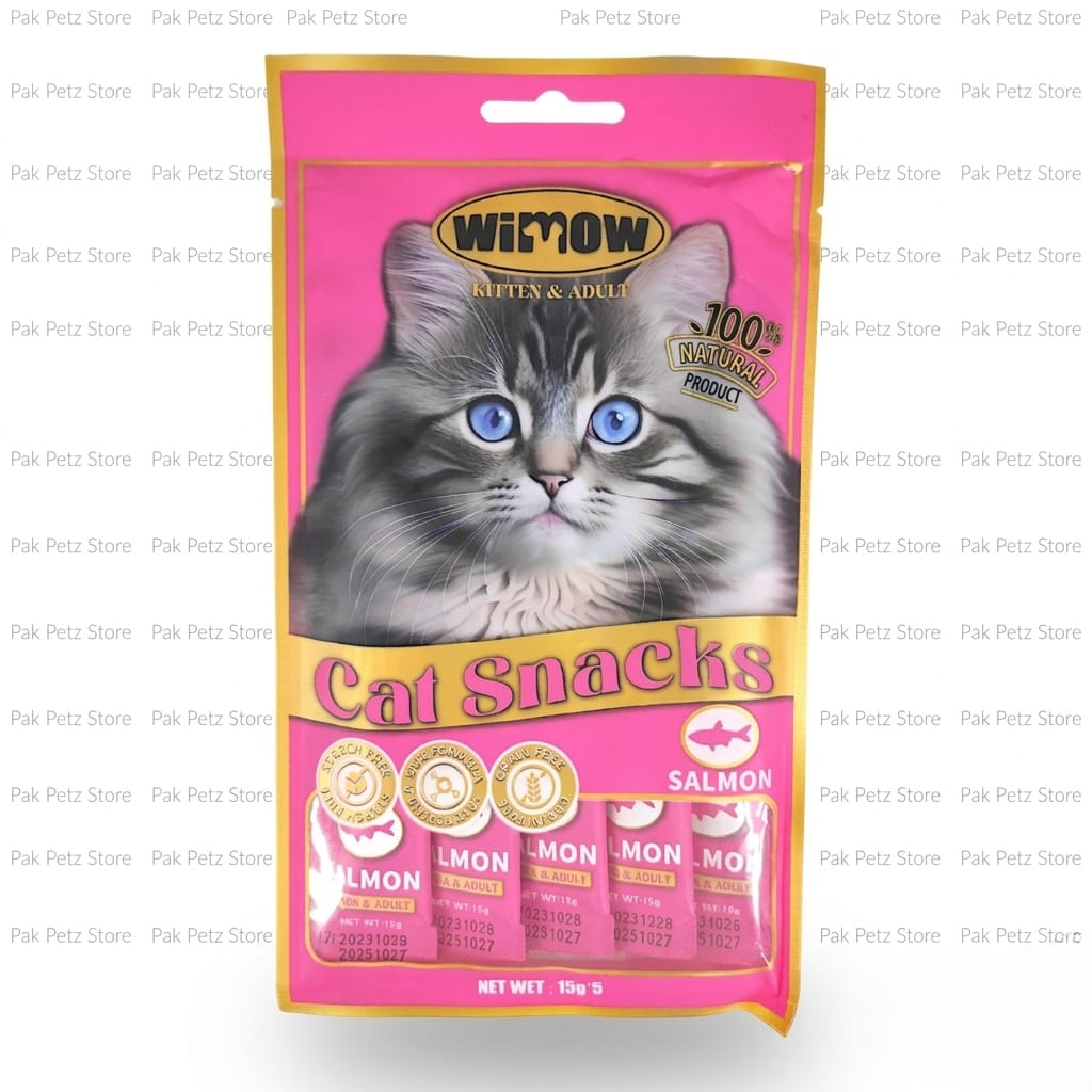 Wimow Cat Snacks – 100% Natural Treats for Kittens & Adult Cats (Chicken / Tuna / Salmon)