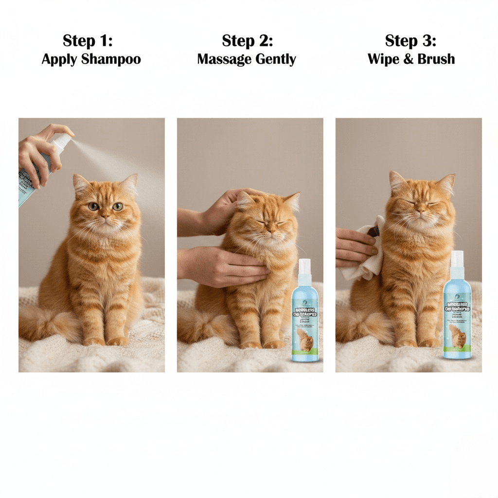 Cat Waterless Shampoo – No - Rinse Grooming Spray for Cats - Pak Petz StoreCat Waterless Shampoo – No - Rinse Grooming Spray for Cats