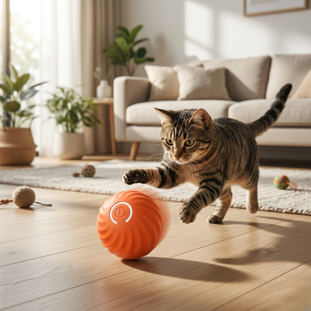 Cat Bouncing Ball – USB Rechargeable Interactive Toy