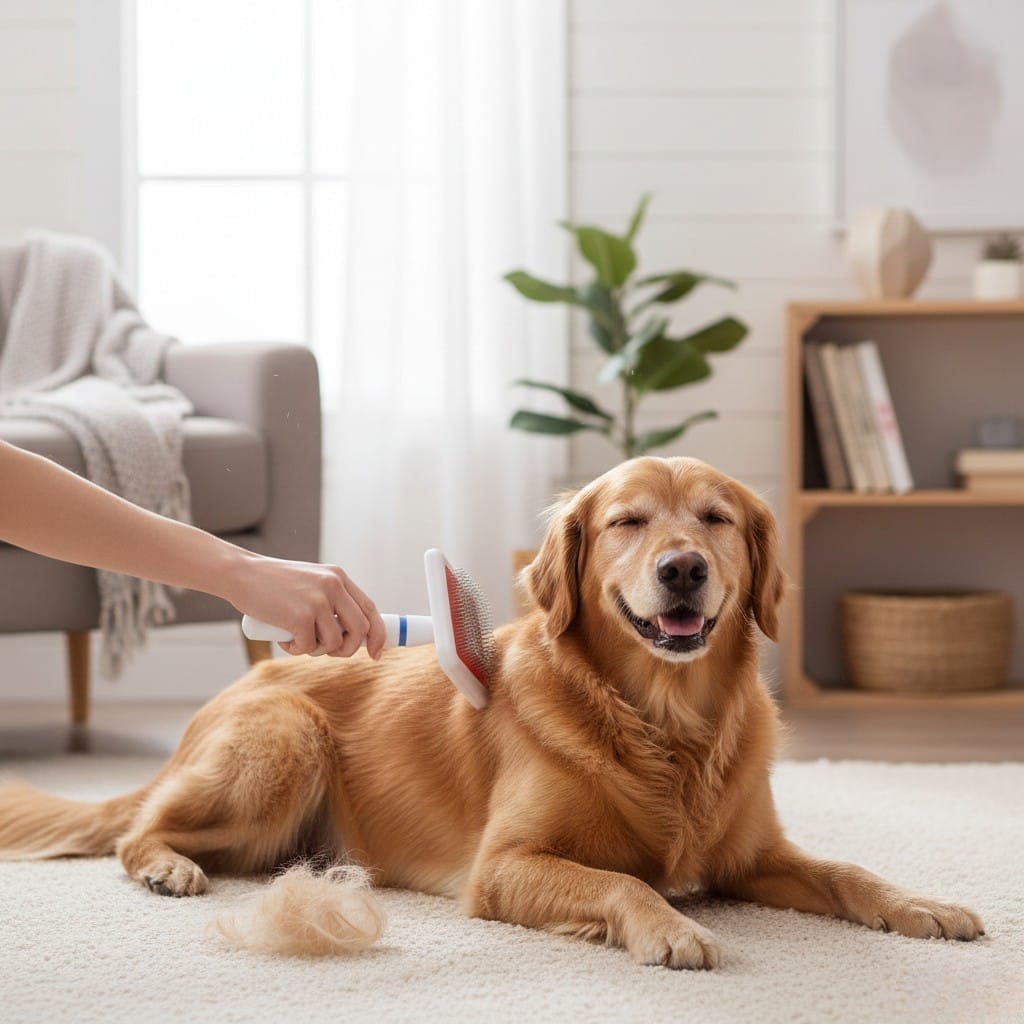 Slicker Grooming Brush for Pets lifestyle