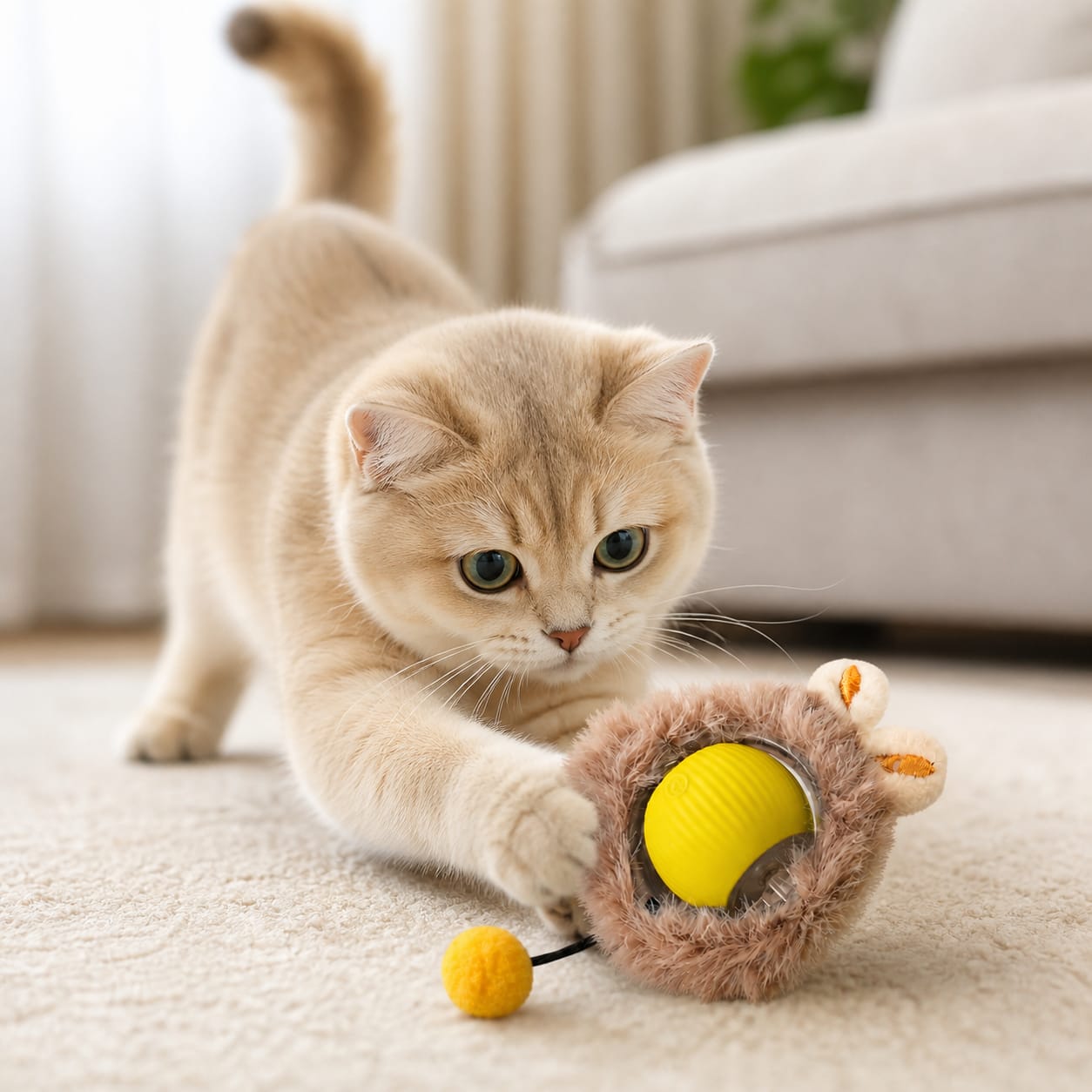 Furry Tail Toy Ball For Pets Life Style