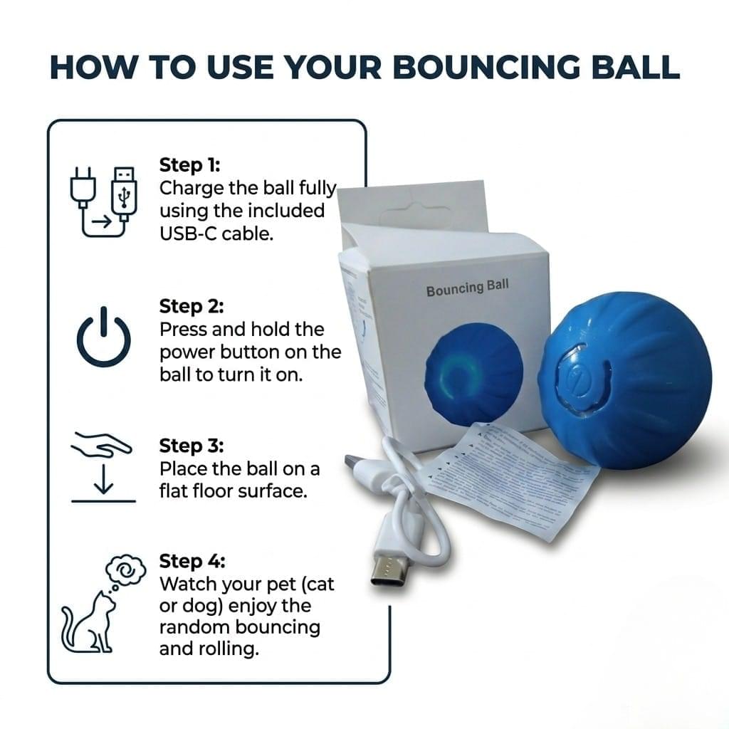 Cat Bouncing Ball – USB Rechargeable Interactive Toy